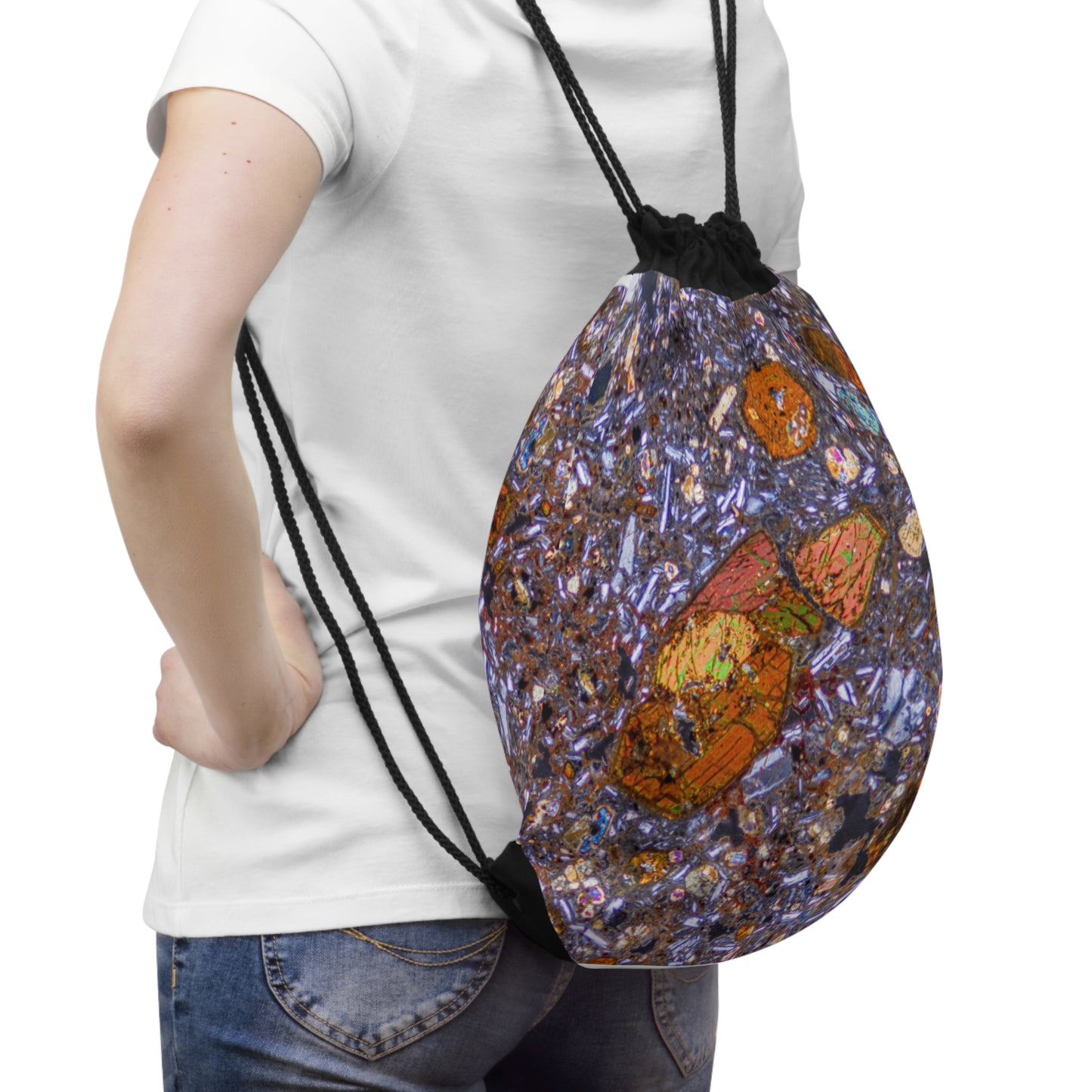 Hornblende in Basalt Drawstring Bag