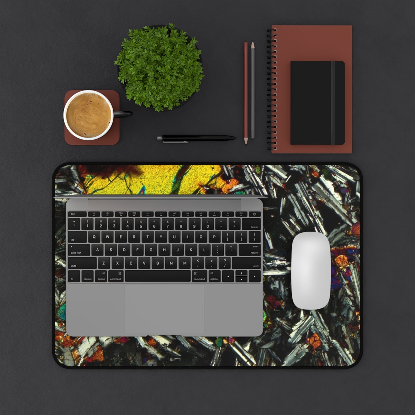Olivine in Basalt Desk Mat