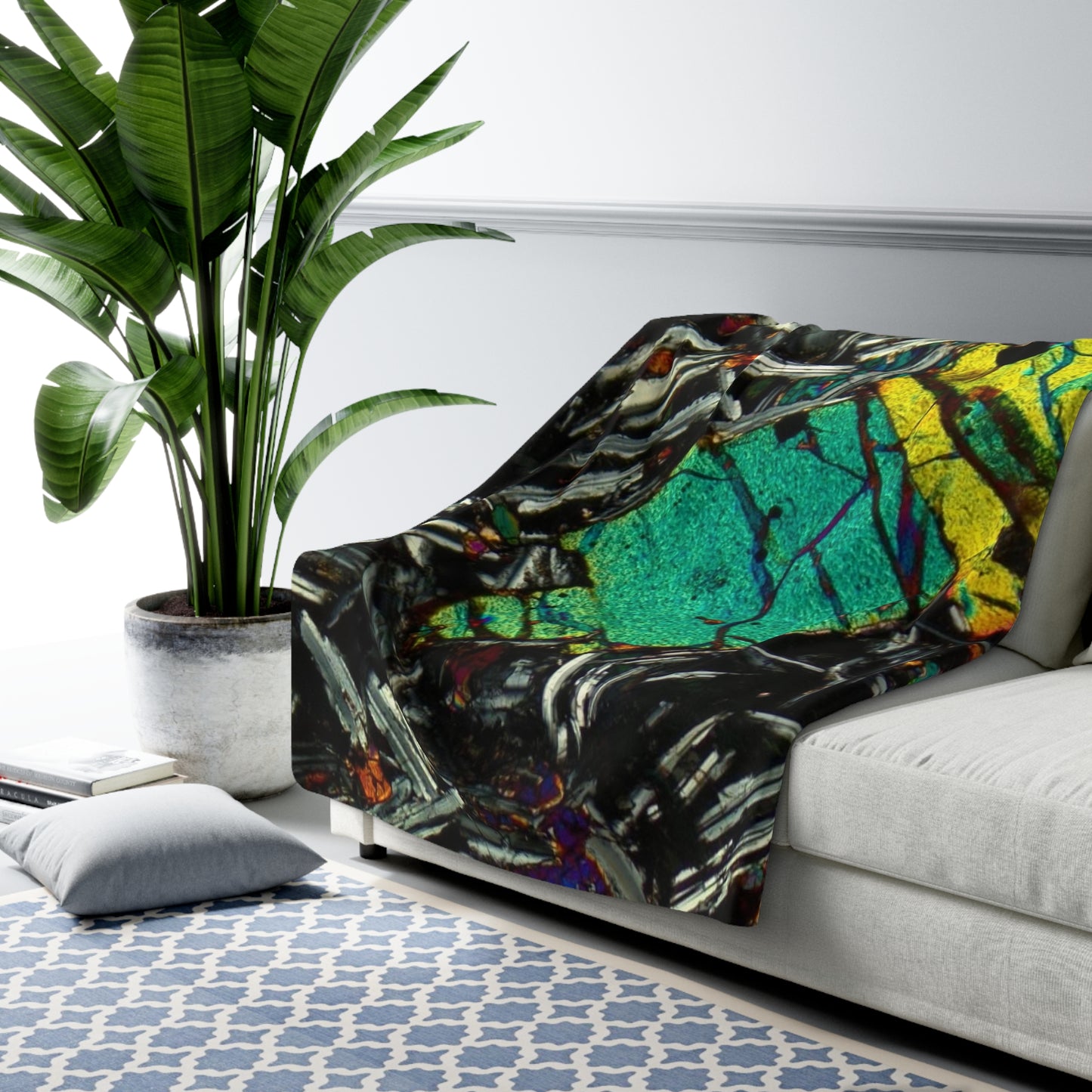Olivine in Basalt Sherpa Fleece Blanket