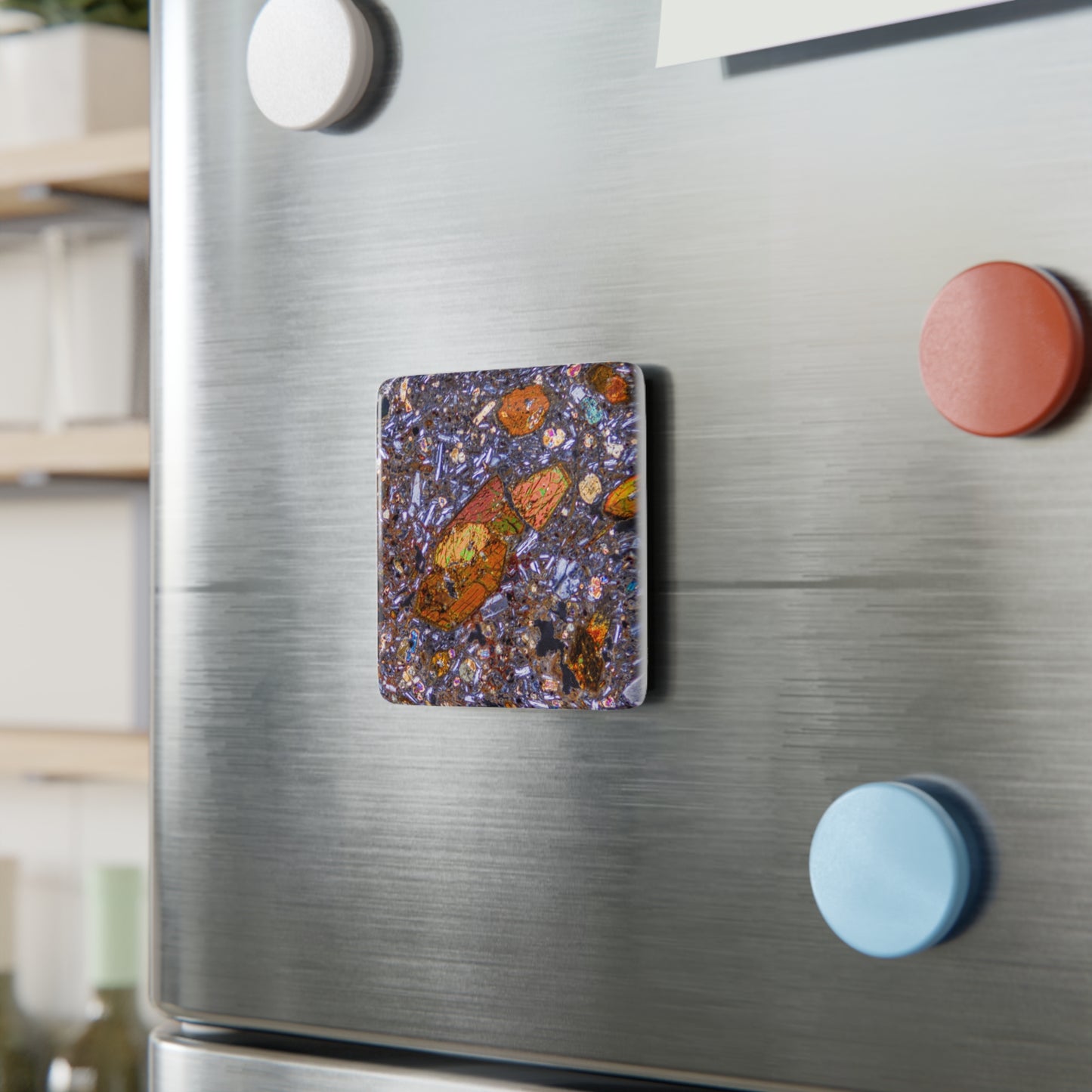 Hornblende in Basalt Porcelain Magnet