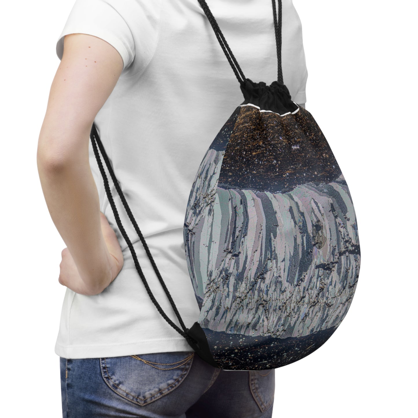 Mineralization Vein Drawstring Bag