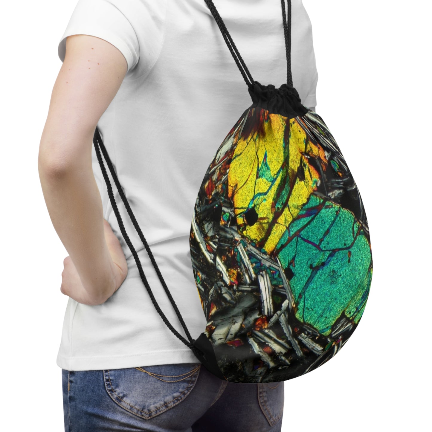 Olivine in Basalt Drawstring Bag