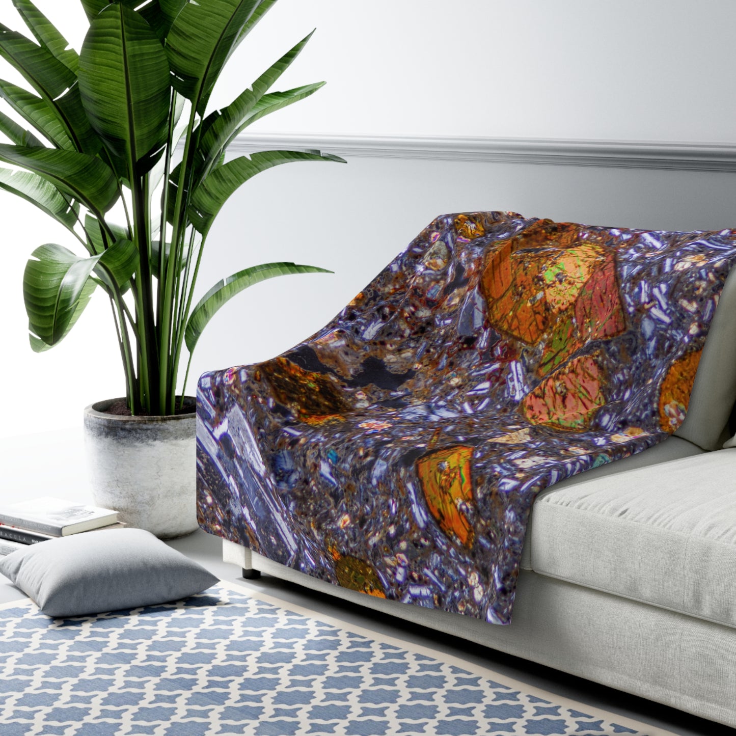 Hornblende in Basalt Sherpa Fleece Blanket