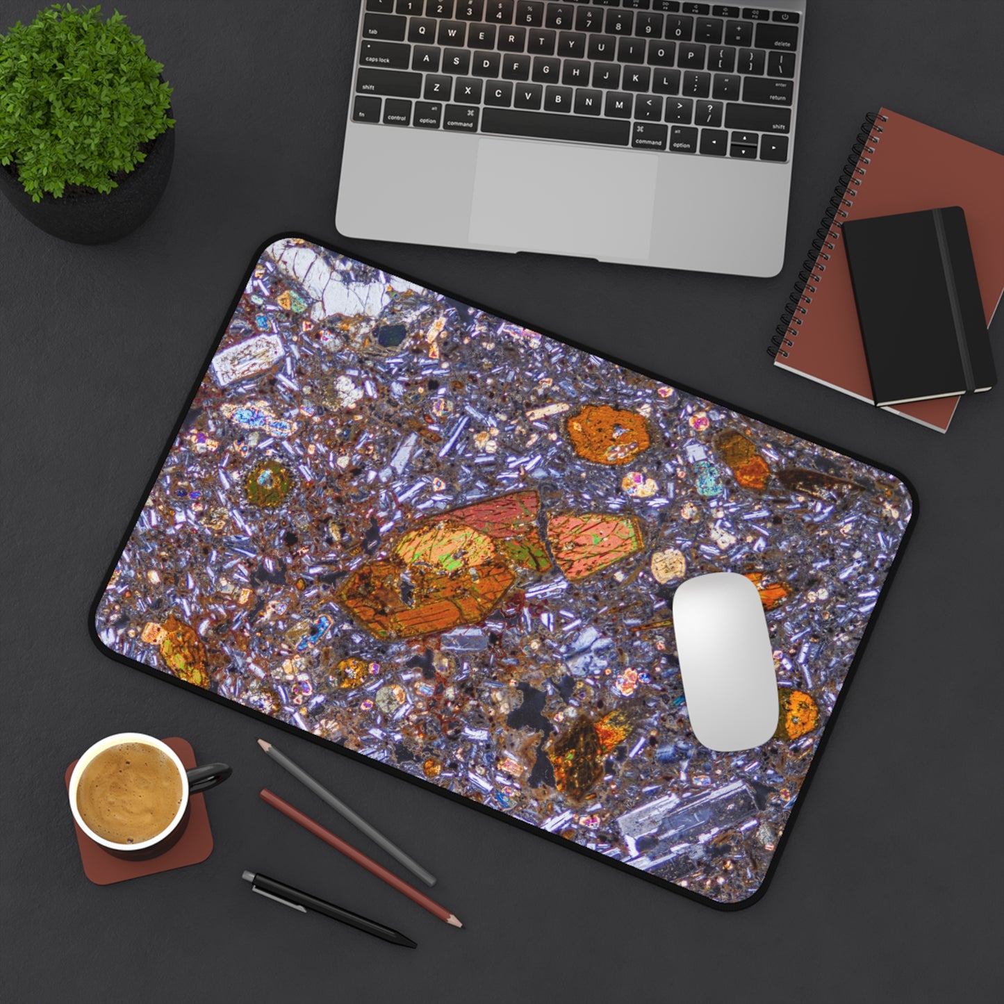Hornblende in Basalt Vein Desk Mat