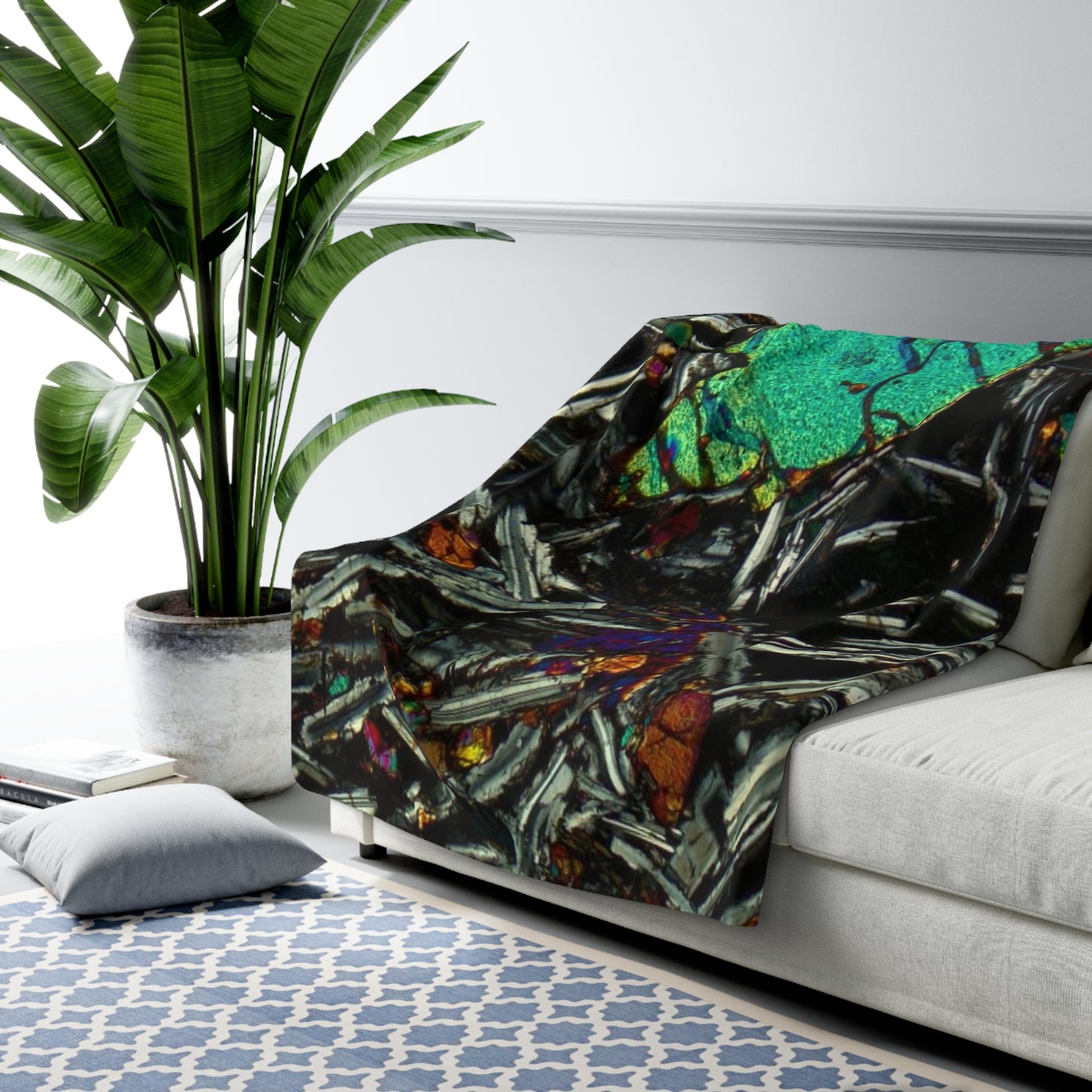 Olivine in Basalt Sherpa Fleece Blanket