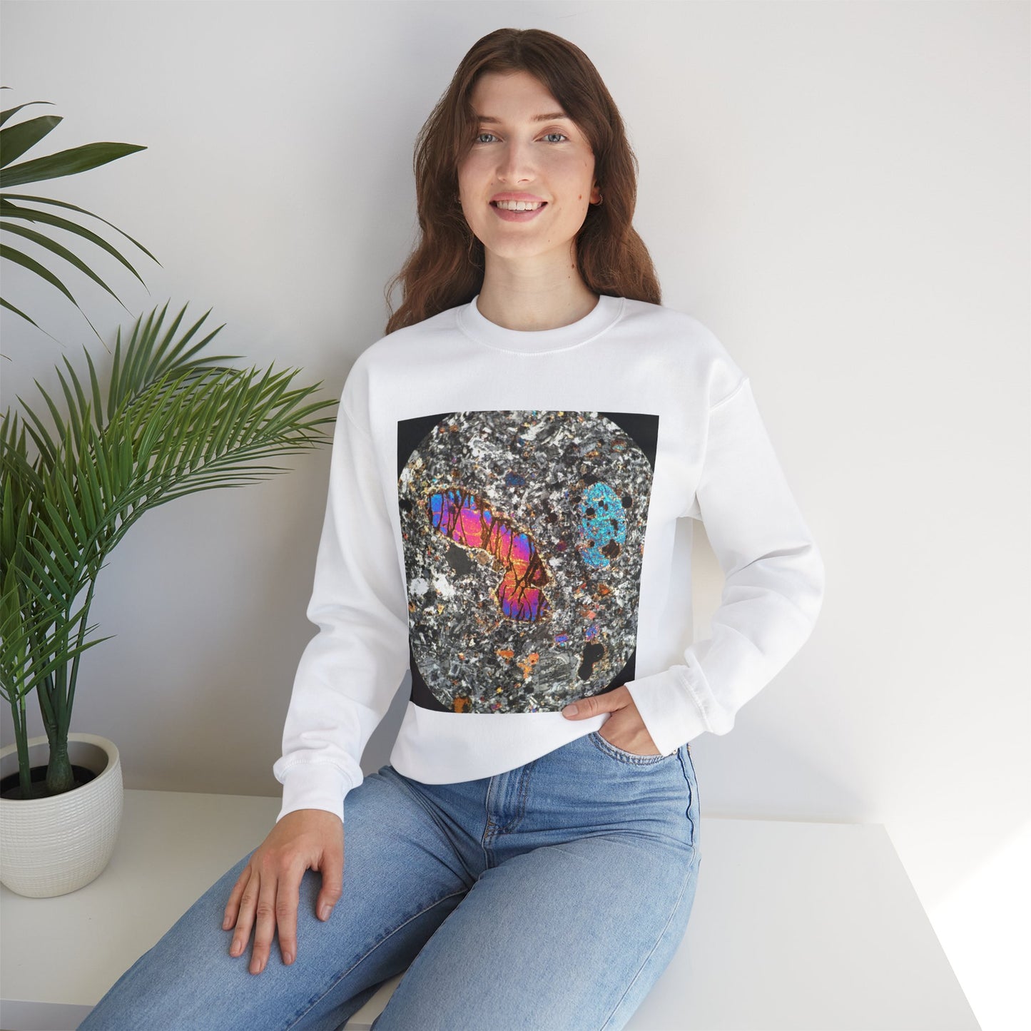 Olivine surrounded by Plagioclase - Heavy Blend™ Crewneck Sweatshirt