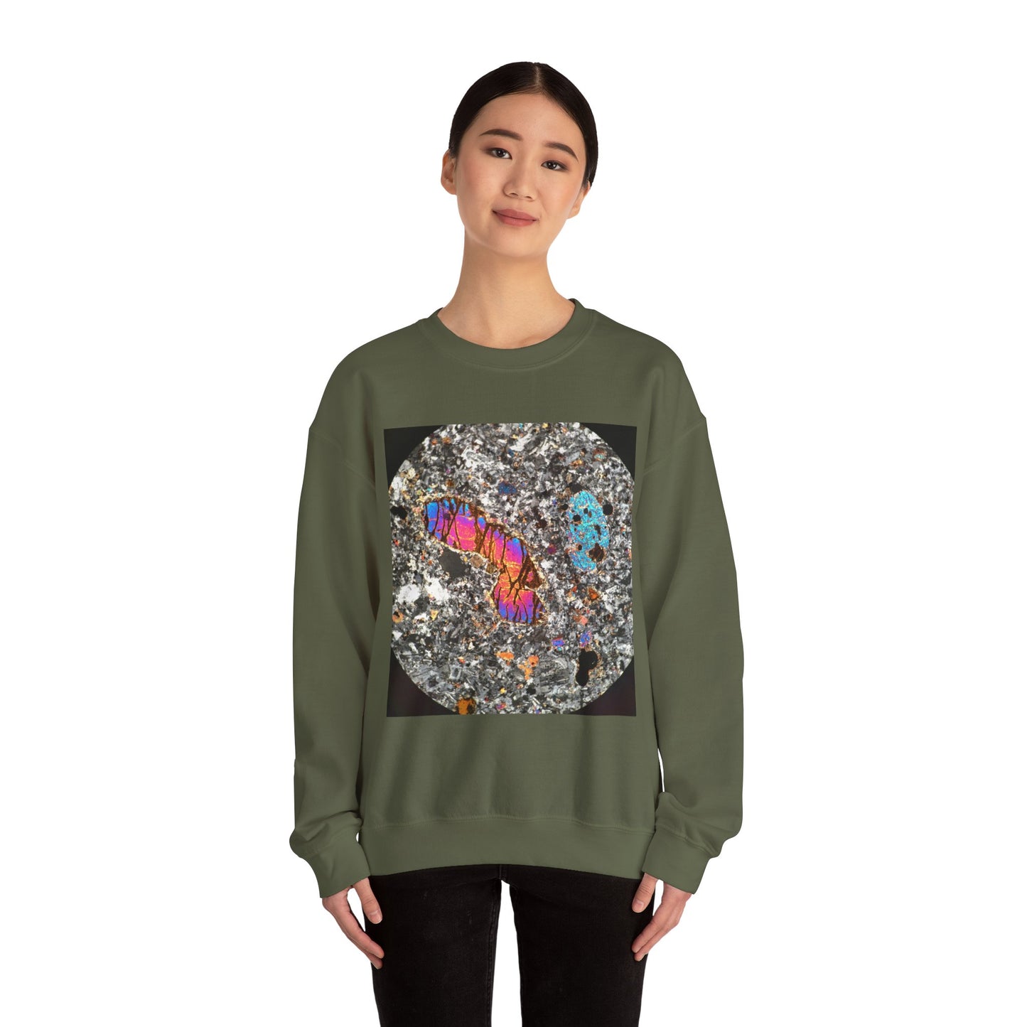 Olivine surrounded by Plagioclase - Heavy Blend™ Crewneck Sweatshirt