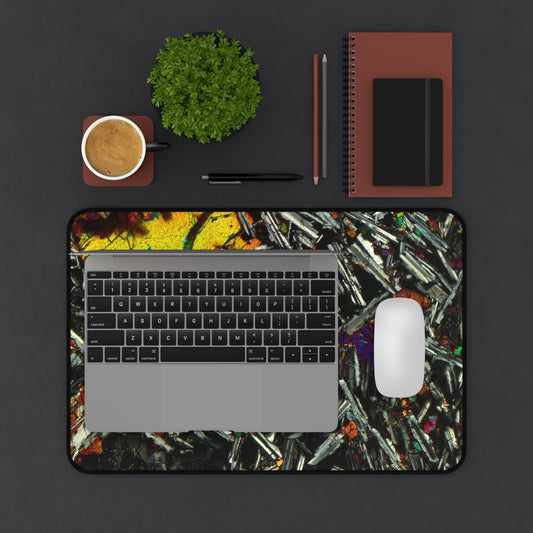Olivine in Basalt Desk Mat